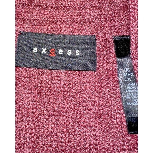 Womens Axcess SOFT Wool Blend Pullover Open Knit Sweater XL  Burgundy Maroon - Picture 7 of 13